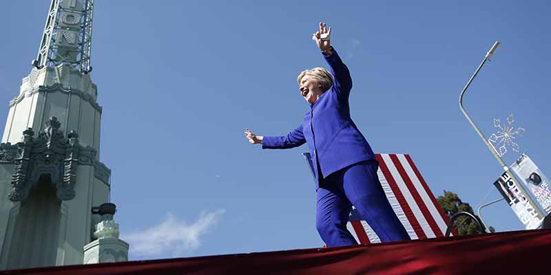 Hillary Clinton a Los Angeles. (AP Photo/John Locher)