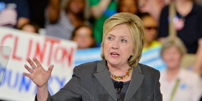 Hillary Clinton durante un comizio a Raleigh, in North Carolina, il 22 giugno 2016 (Sara D. Davis/Getty Images)