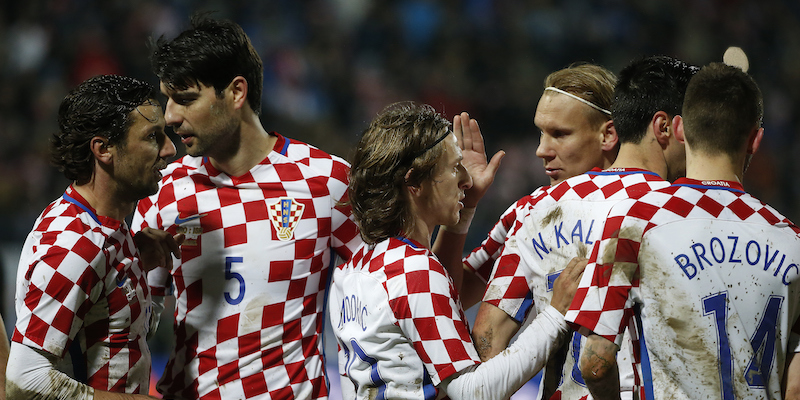 I giocatori della Croazia dopo un gol segnato in amichevole contro Israele (Srdjan Stevanovic/Getty Images)