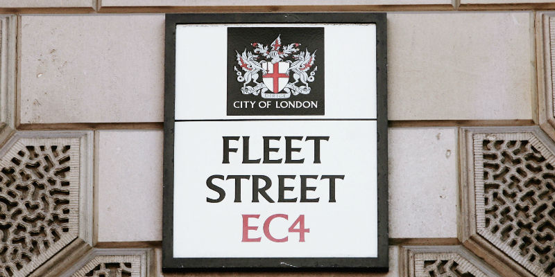 Un cartello di Fleet Street, a Londra (Graeme Robertson/Getty Images)