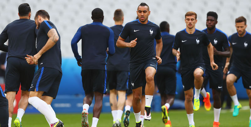 I giocatori della Francia nell'allenamento di ieri allo Stade de France (Clive Rose/Getty Images)