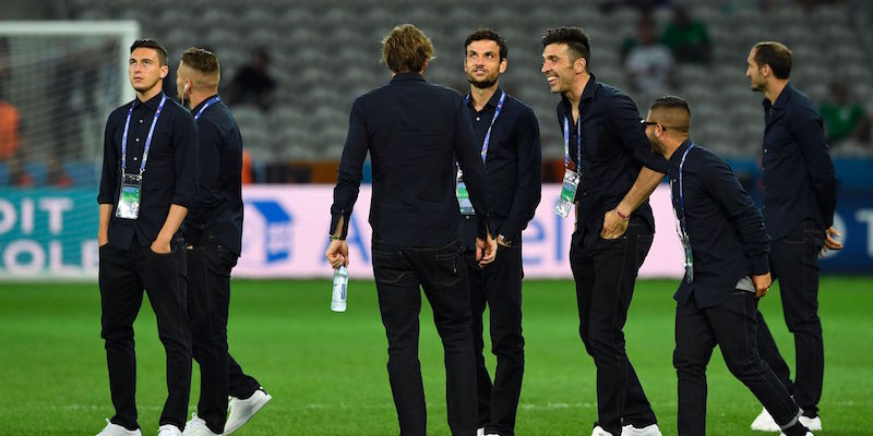 I giocatori dell'Italia allo stadio di Lille (MIGUEL MEDINA/AFP/Getty Images)