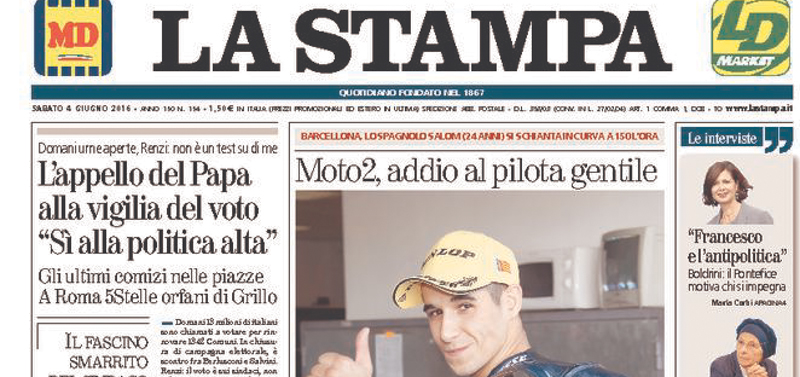 Le prime pagine di sabato 4 giugno 2016