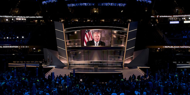 Il videomessaggio di Donald Trump dopo la vittoria della nomination. (Bill Clark/CQ Roll Call) 