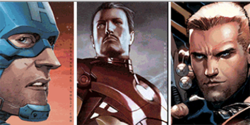 Personaggi dei fumetti Marvel che diventano personaggi dei film Marvel, in una GIF