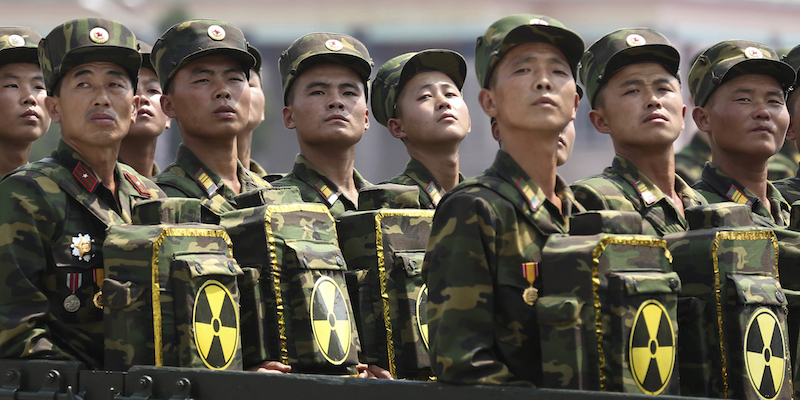 Soldati nordcoreani a Pyongyang, in Corea del Nord (AP Photo/Wong Maye-E, File)