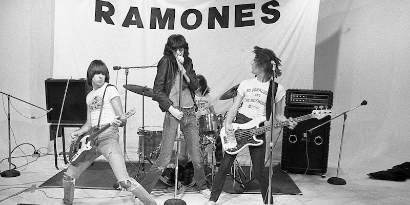 I Ramones sul set del loro primo video (Danny Fields)