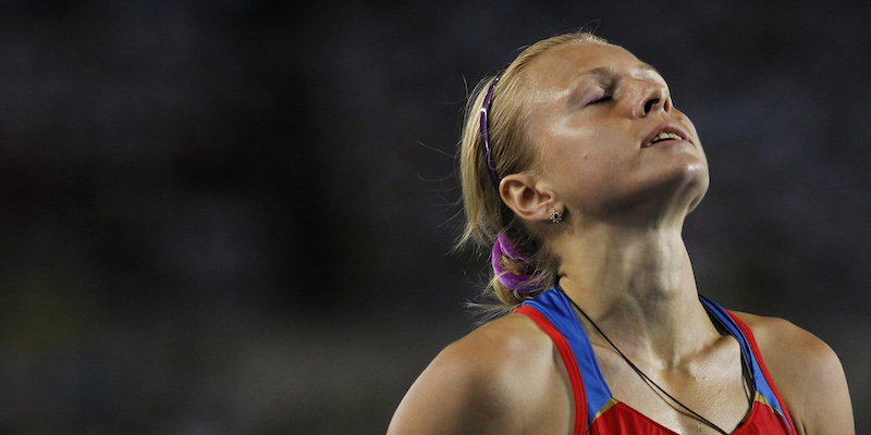 Yuliya Stepanova ai mondiali di atletica a Daegu, in Corea del Sud, nel 2011 (AP Photo/Anja Niedringhaus)