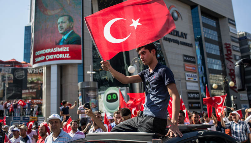 Sostenitori di Erdogan ad Ankara. (Chris McGrath/Getty Images)