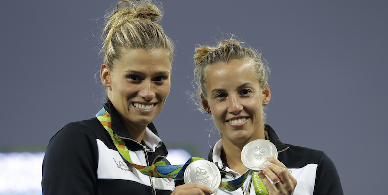 Tania Cagnotto e Francesca Dallapé. (AP Photo/Matt Dunham)