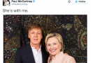 Il tweet di Paul McCartney per Hillary Clinton