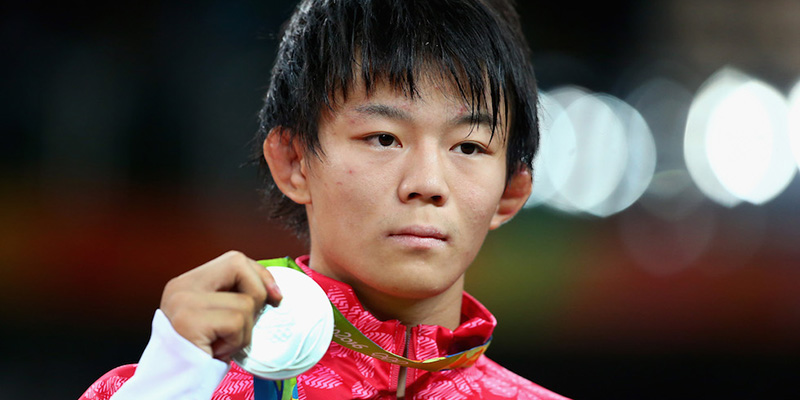 Il giapponese Rei Higuchi, argento nella lotta libera maschile 57kg (Alex Livesey/Getty Images)