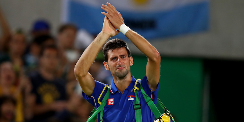 Il tennista serbo Novak Djokovic alla fine della partita persa con l'argentino Juan Martin Del Potro (Clive Brunskill/Getty Images)