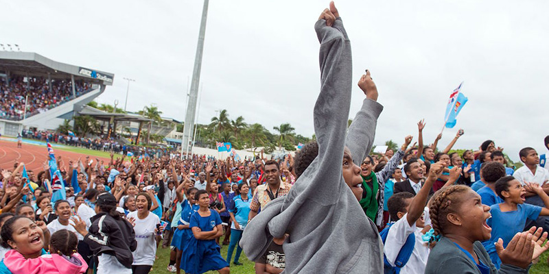 I festeggiamenti per la prima medaglia olimpica delle Fiji