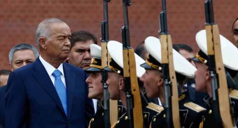 Il presidente uzbeko Islam Karimov a Mosca il 26 aprile 2016. (Sergei Karpukhin/Pool photo via AP)
