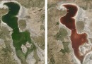 Il lago che ha cambiato colore in Iran