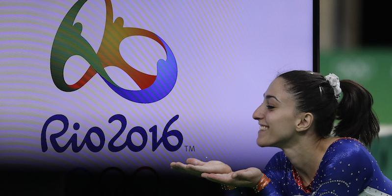 La ginnasta armena Houry Gebeshian durante un allenamento (AP Photo/Julio Cortez)