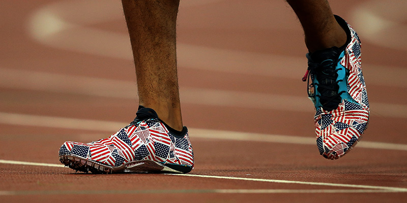 Le scarpe di Johnny Dutch, nel 2015 (Andy Lyons/Getty Images)
