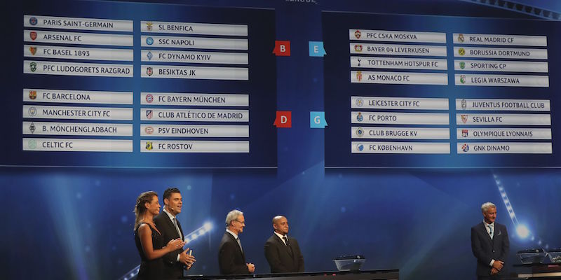 Il sorteggio dei gironi della Champions League 2016/2017 (VALERY HACHE/AFP/Getty Images)