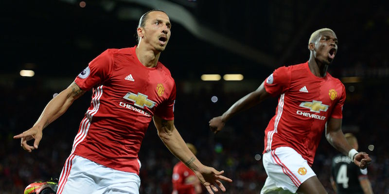 Zlatan Ibrahimovic e Paul Pogba (OLI SCARFF/AFP/Getty Images)