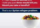 «Le Skittles sono caramelle. I rifugiati sono persone»
