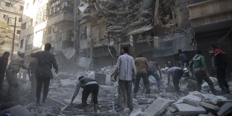 Aleppo, Siria, 27 settembre 2016 (KARAM AL-MASRI/AFP/Getty Images)