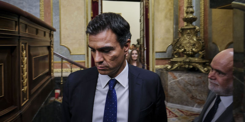 Pedro Sanchez al Parlamento spagnolo, a Madrid (PEDRO ARMESTRE/AFP/Getty Images)
