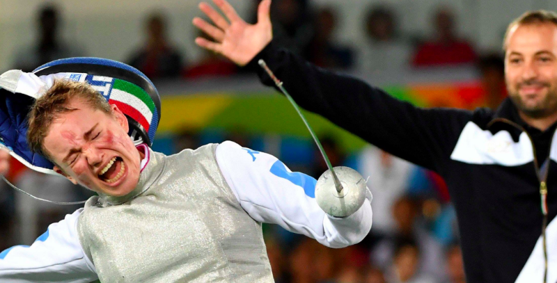 Beatrice Vio dopo la vittoria della medaglia d'oro a Rio de Janeiro (Facebook/Beatrice Vio)