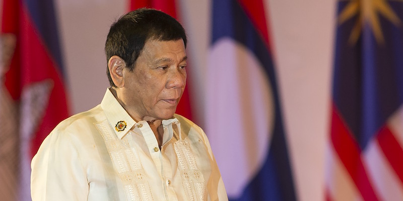 Il presidente delle Filippine Rodrigo Duterte a Vientiane, nel Laos (YE AUNG THU/AFP/Getty Images)