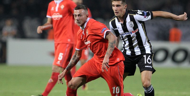 Federico Bernardeschi nella partita contro il PAOK (SAKIS MITROLIDIS/AFP/Getty Images)