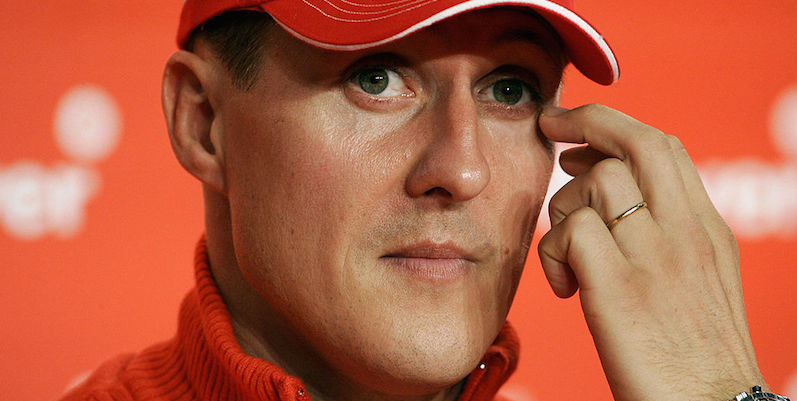 Michael Schumacher durante una conferenza stampa nel 2006 a San Paolo, in Brasile (MARCUS BRANDT/AFP/Getty Images)