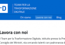 Il Team per la trasformazione digitale del governo italiano cerca persone