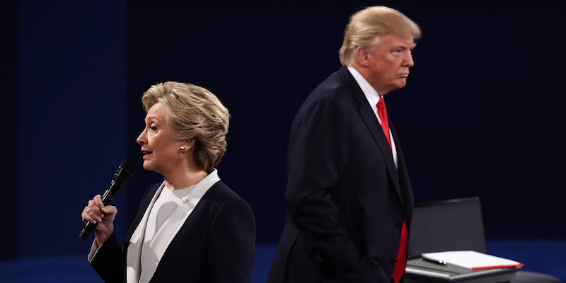 Hillary Clinton e Donald Trump. (Win McNamee/Getty Images)