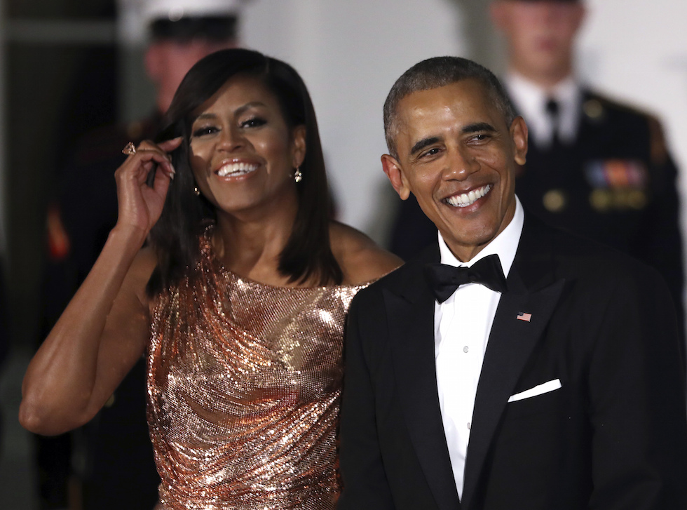 Michelle e Barack Obama alla Casa Bianca per la cena di stato, 18 ottobre 2016
(AP Photo/Manuel Balce Ceneta)