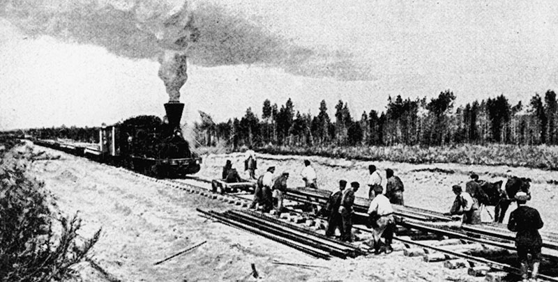 La transiberiana in costruzione nel 1903 (Hulton Archive/Getty Images)