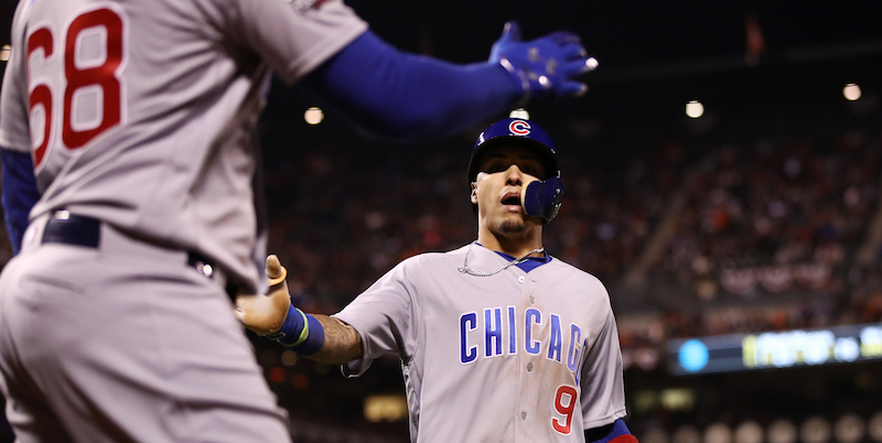 Javier Baez dei Chicago Cubs durante le Division Series (Ezra Shaw/Getty Images)