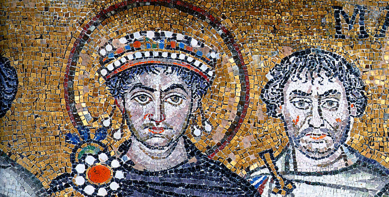 L'Imperatore Giustiniano in particolare dei mosaici di San Vitale a Ravenna (ANSA)