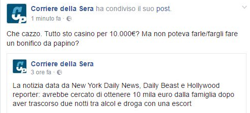 Il pasticcio del Corriere della Sera su Facebook