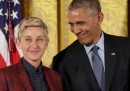 Il discorso con cui Obama ha dato la medaglia della Libertà a Ellen DeGeneres