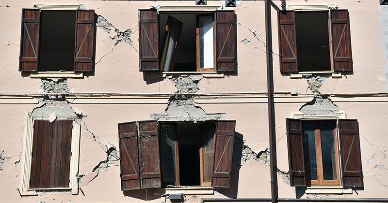 Un palazzo di Amatrice il 25 agosto 2016 (Carl Court/Getty Images)