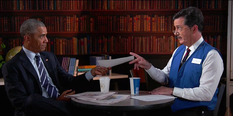 Barack Obama e Stephen Colbert (The Late Show with Stephen Colbert)