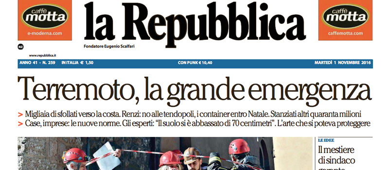 Le prime pagine di martedì 1 novembre 2016