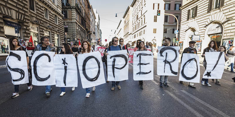 Una manifestazione del 2015 contro la "Buona scuola" (Giuseppe Ciccia/Pacific Press via ZUMA Wire)