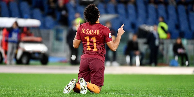 Mohamed Salah, autore di una tripletta contro il Bologna (VINCENZO PINTO/AFP/Getty Images)
