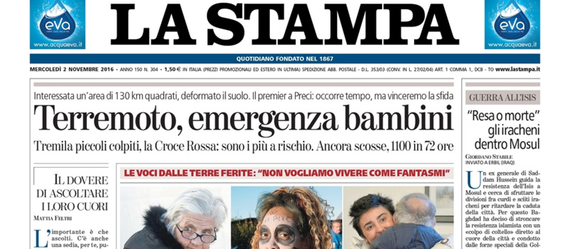 Le prime pagine di mercoledì 2 novembre 2016
