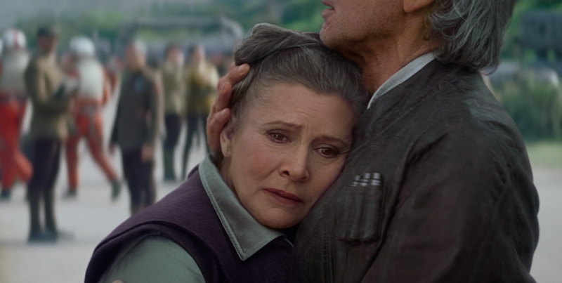 Una scena di Star Wars: Il risveglio della Forza con Carrie Fisher e Harrison Ford
(© 2015 Lucasfilm Ltd. & TM. All Right Reserved)