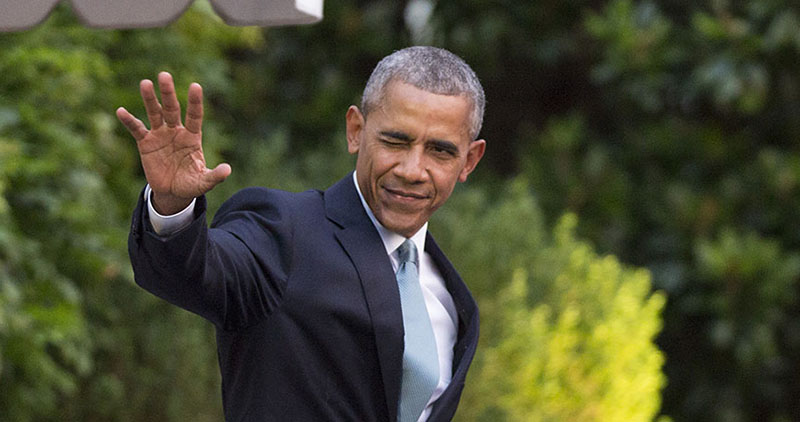 Barack Obama lascia la Casa Bianca diretto alla convention Democratica il 27 luglio 2016 (Joshua Roberts-Pool/Getty Images)