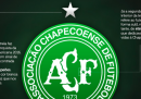Il logo del Chapecoense è stato modificato in ricordo dell'incidente aereo