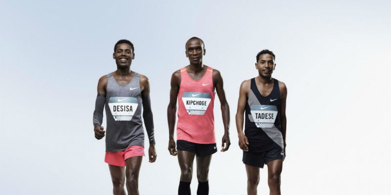 Lelisa Desisa, Eliud Kipchoge e Zersenay Tadese, i tre maratoneti che partecipano al progetto di Nike (Nike)