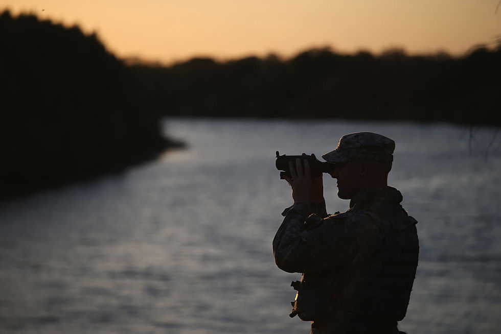 Texas National Guard Monitors U.S. Mexico Border